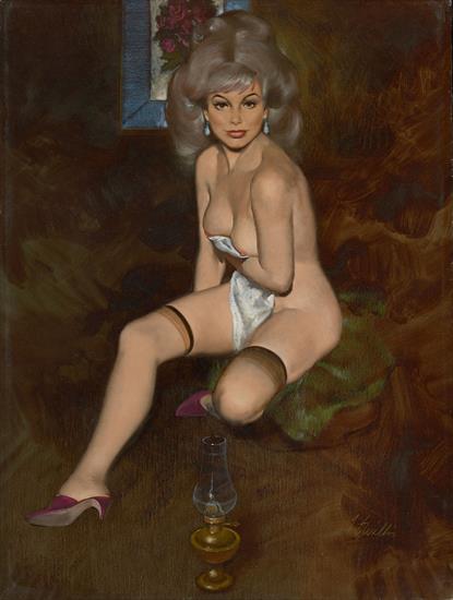 Kolekcja 3 - Fritz Willis - Brunette in Stockings with Oil Lamp.jpeg