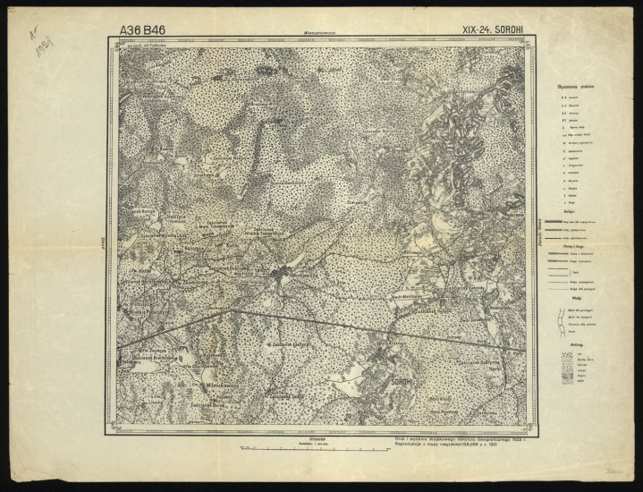 Mapa taktyczna Polski 1_100 000 - przedruki map zaborczych w cięciu rosyjskim - A36_B46_XIX-24_SOROHI_1923.jpg