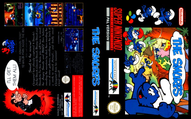  Covers Super Nintendo - The Smurfs Super Nintendo Snes - Cover.jpg