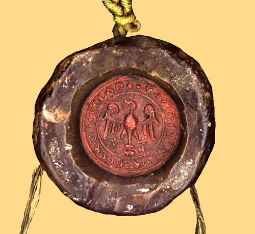 1333-1370 - panow... - Pieczęć mniejsza Kazimierza Wielkiego z inicjałem królewskim literą , 1356 rok.jpg